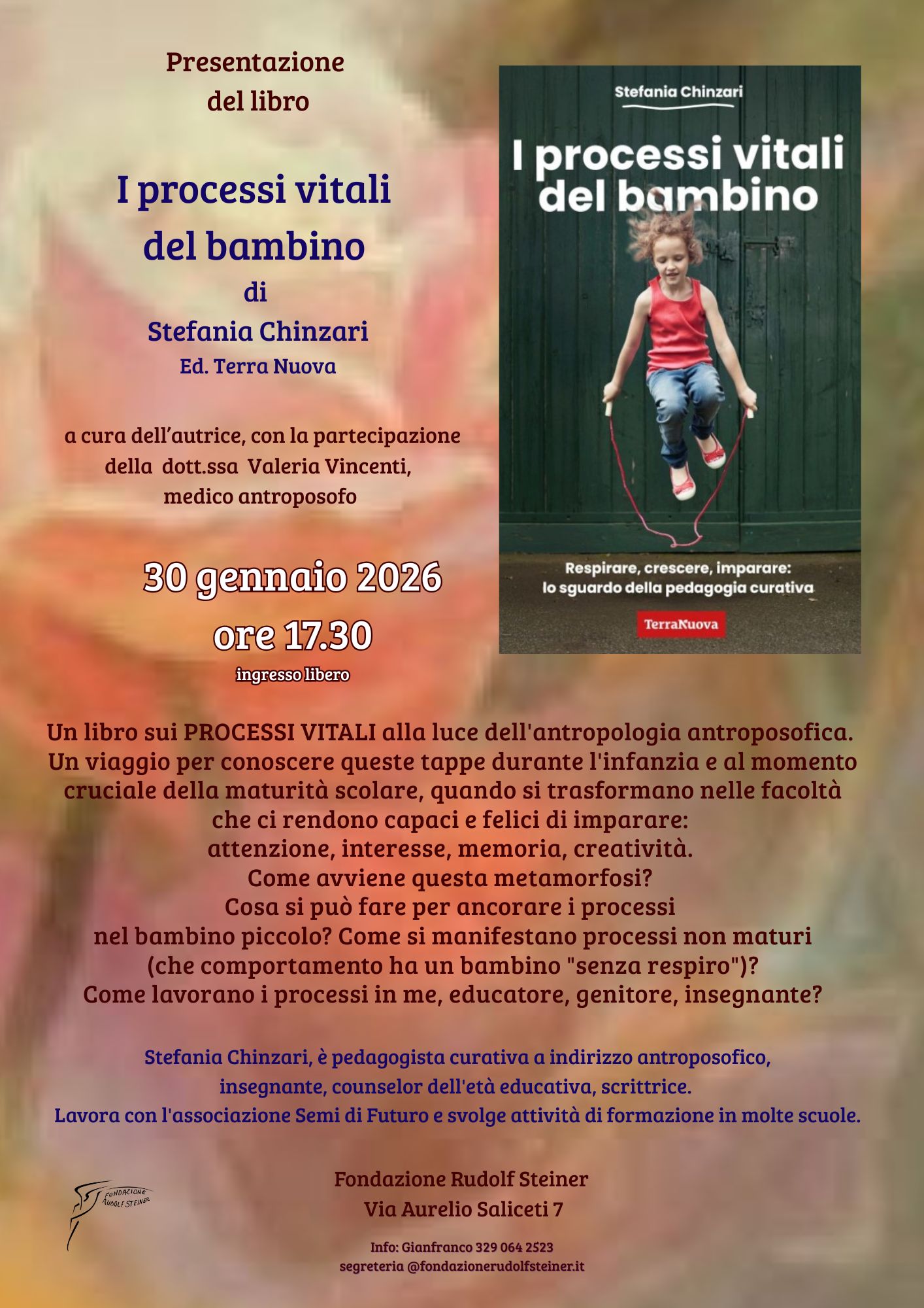 Presentazione del libro I processi vitali del bambino - di Stefania Chinzari