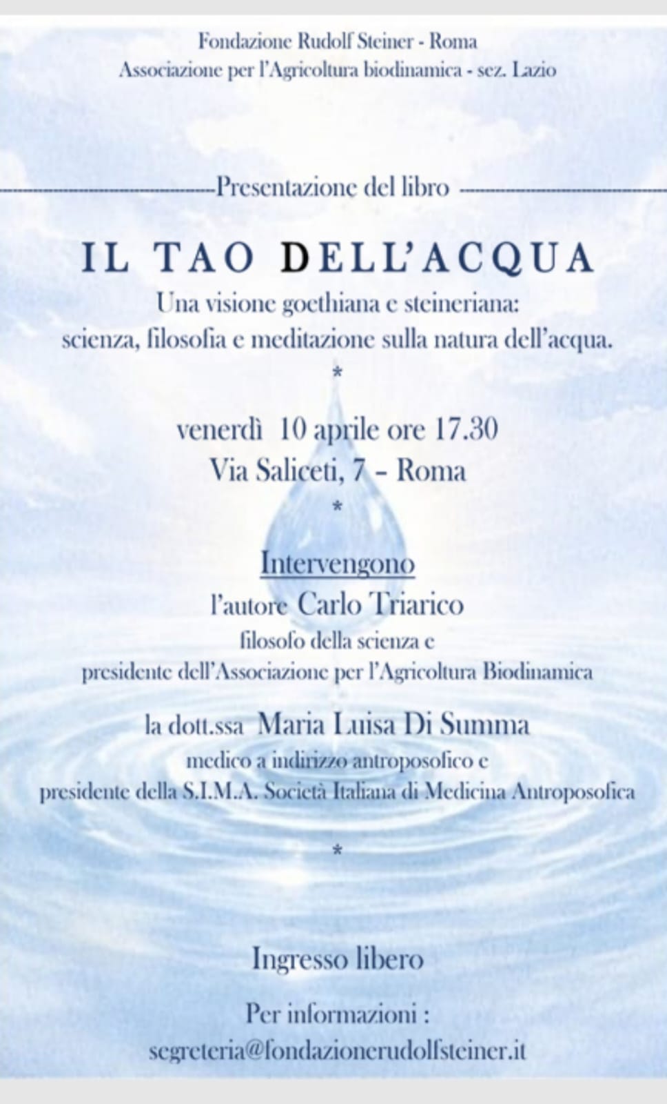 Presentazione del libro "Il Tao dell'acqua"