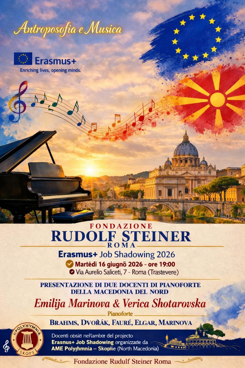 "Antroposofia e Musica", organizzato nell'ambito del progetto Erasmus+ Job Shadowing 2026